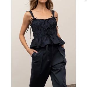 Moon river dark blue/navy tie top size small